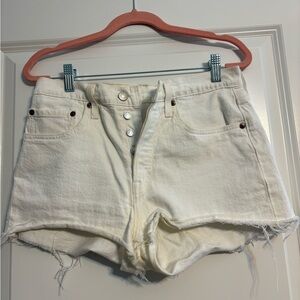 Levi Women's Cream Denim Shorts